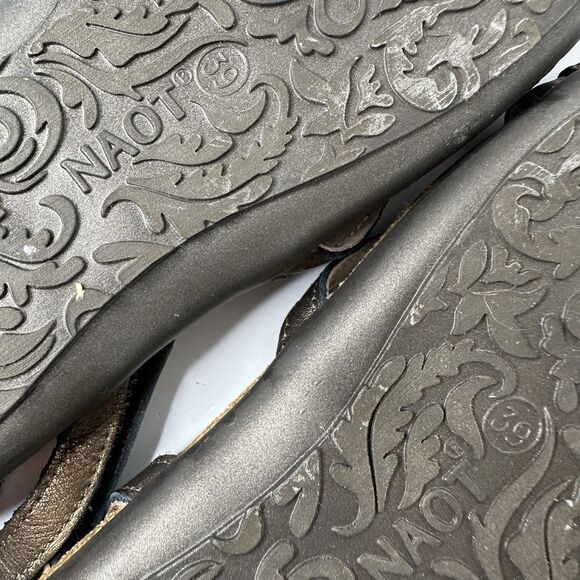 Naot Dorith Sandals Sz 39 US 8-8.5 Metallic Leather Gladiator Comfort Slingback - Picture 10 of 12
